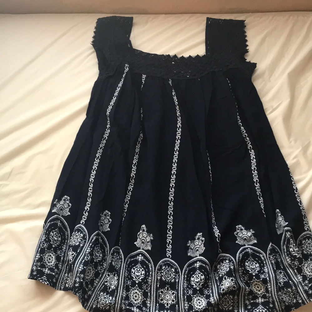 Blue and white dress